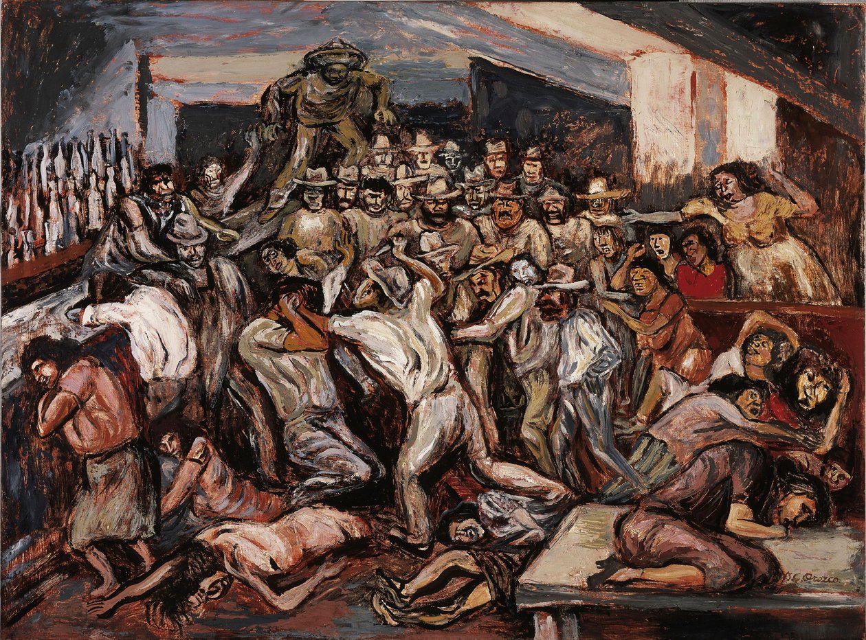 Bir kabarede kavga, 1944. by José Clemente Orozco