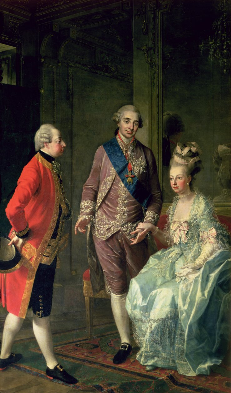 Archduke Maximilian Franz visiting Marie Antoinette (1755-93) and Louis XVI (1754-93) c.1775  by Josef Hauzinger