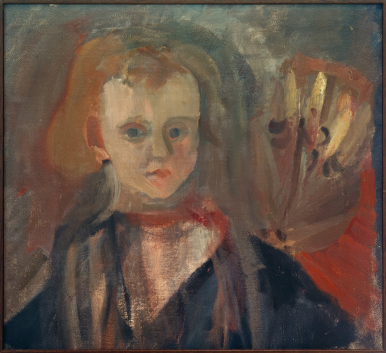 Bir çiçek olan bir çocuğun portresi by Josef Alfons Wirth