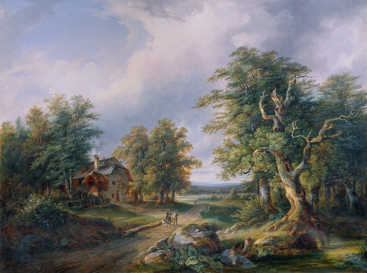 Bir orman yolu üzerinde çiftlik by Josef Altenkopf