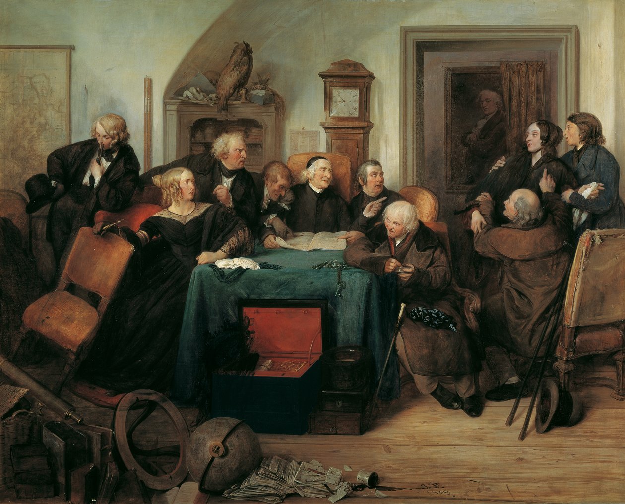 vasiyetin açılması by Josef Danhauser