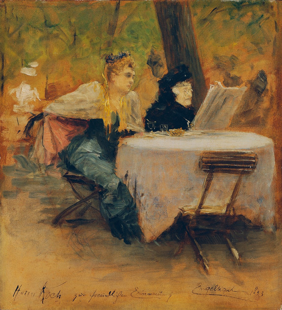 Bahçe restoranında by Josef Engelhart