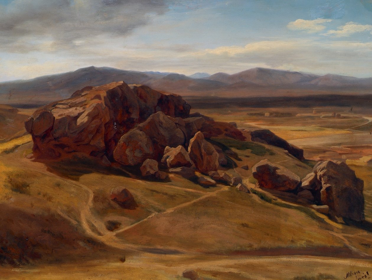 Atina yakınlarındaki dağ manzarası ("Areopag") by Josef Hoffmann