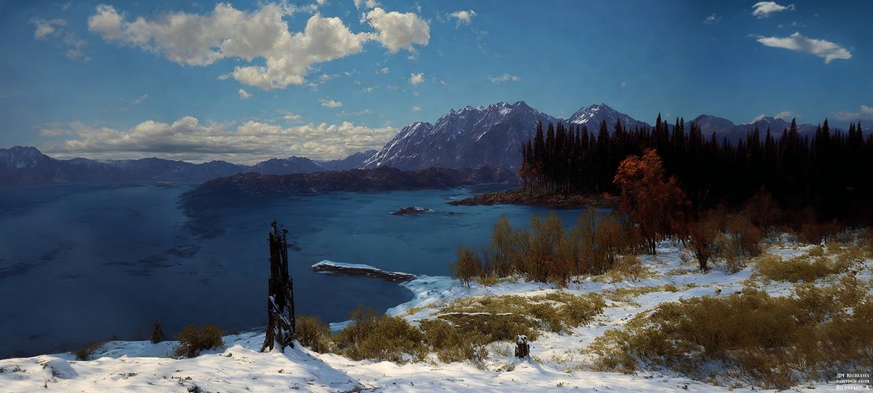JJM, Bierstadt-A'yı yeniden yaratıyor: Lake Tahoe by Josef Johann Michel