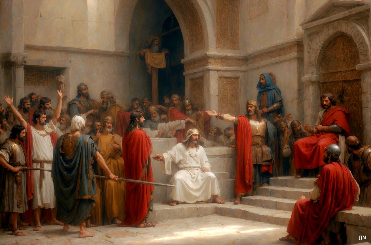 İsa_Pilatus tarafından suçlandı ve kınandı_01 by Josef Johann Michel