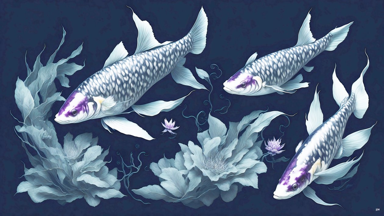 mürekkeple boyama: Koi-Karpfish_amethyst_02 by Josef Johann Michel