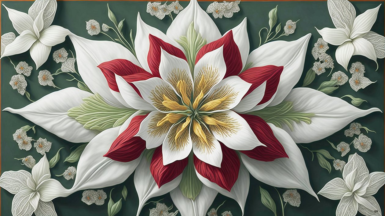 mandala: Amaryllis elements_01 by Josef Johann Michel