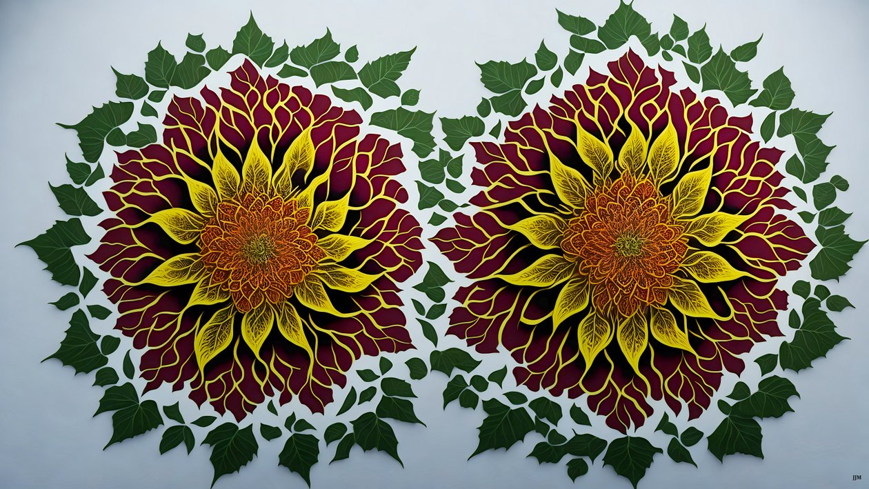 mandala: ebegümeci-çiçek elements_02 by Josef Johann Michel