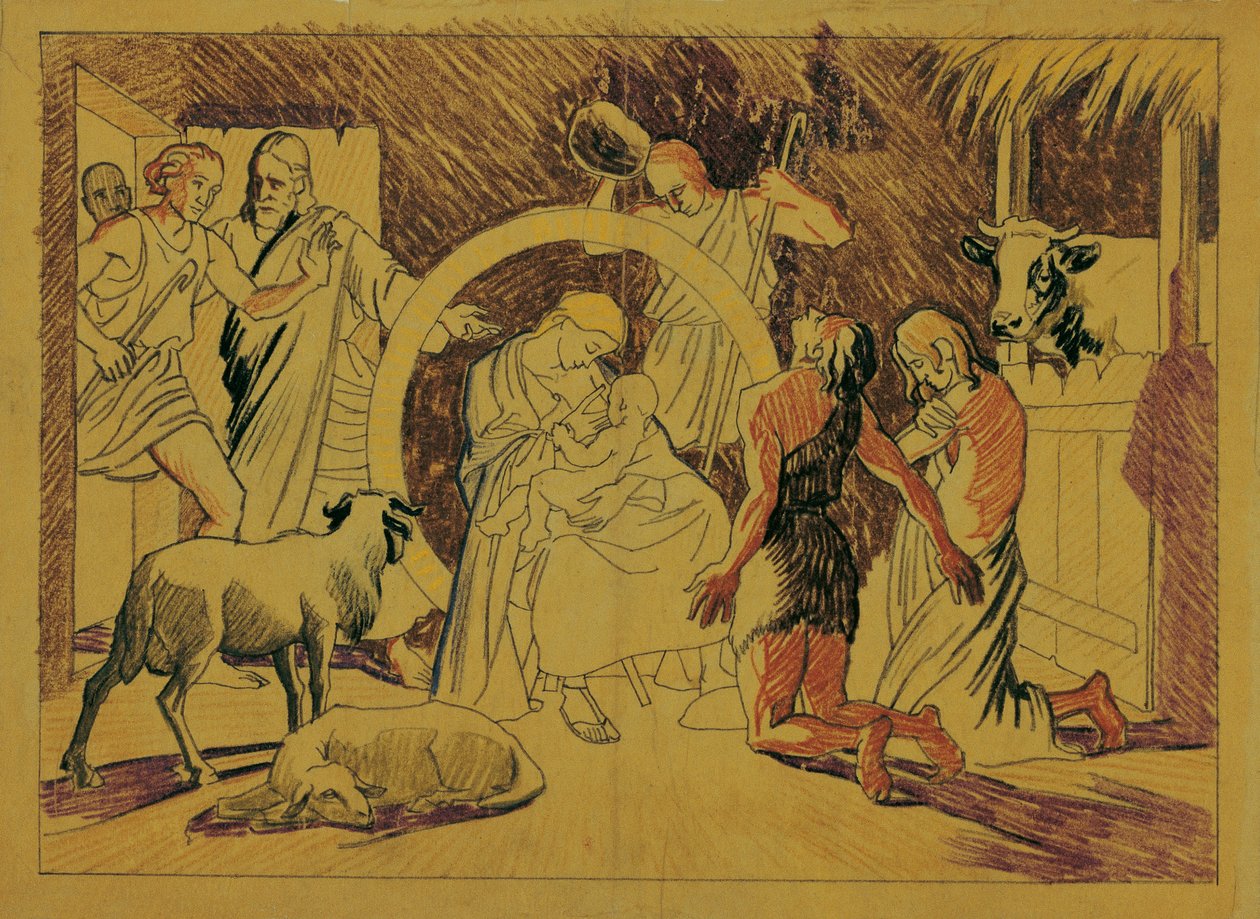 Çobanlarla Kutsal Aile by Josef Wawra