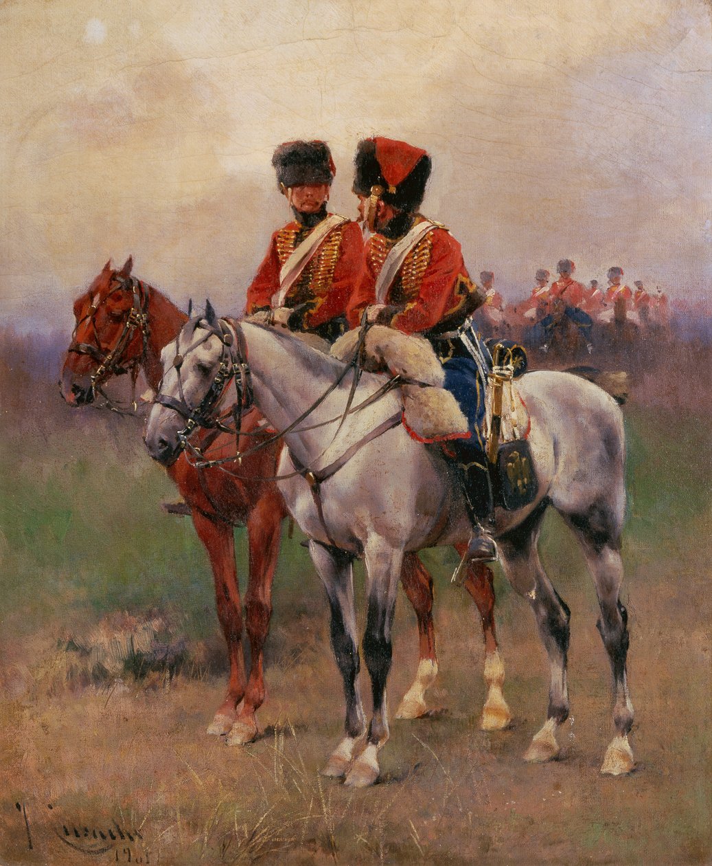 Atlı Askerler by Josep Cusachs y Cusachs