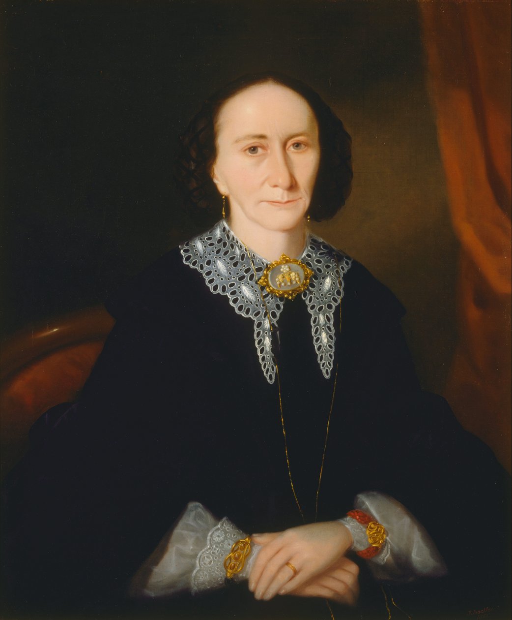 Bir kadının portresi (Elizabeth Collins) by Joseph Backler