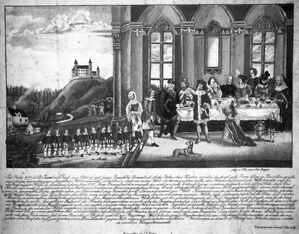 Welfensage bakır gravür by Joseph Bayer