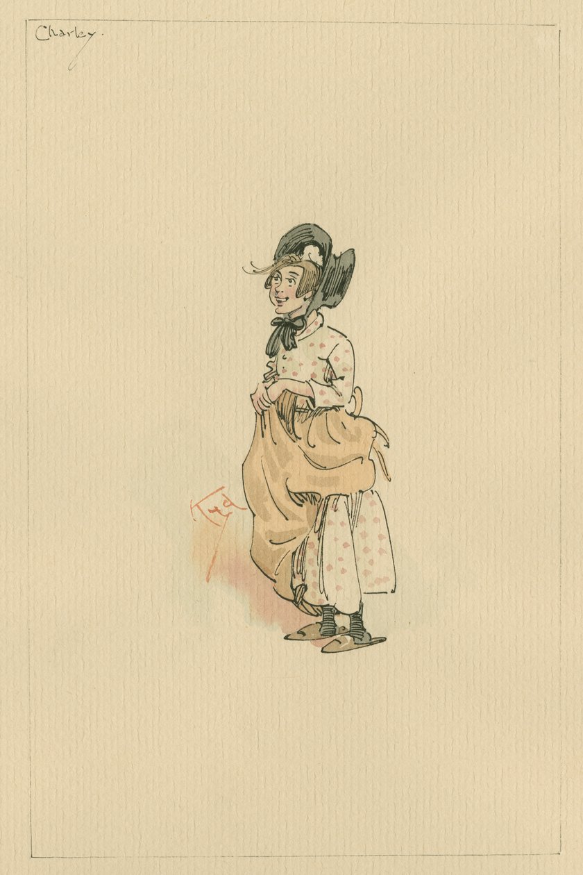 Charley, c.1920s (pen und ink with wc on paper) by Joseph Clayton Clarke