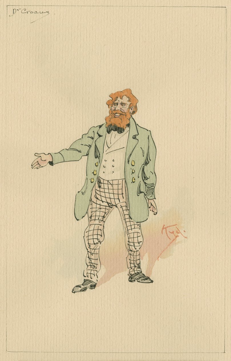 Dr Crocus, c.1920s (pen und ink with wc on paper) by Joseph Clayton Clarke