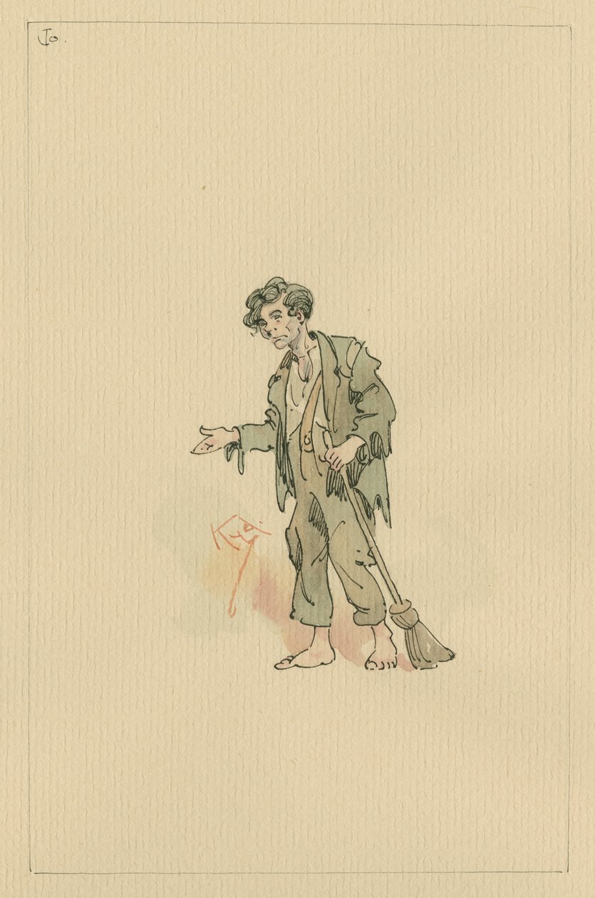 Jo, c.1920s (kağıt üzerinde wc ile kalem ve mürekkep) by Joseph Clayton Clarke
