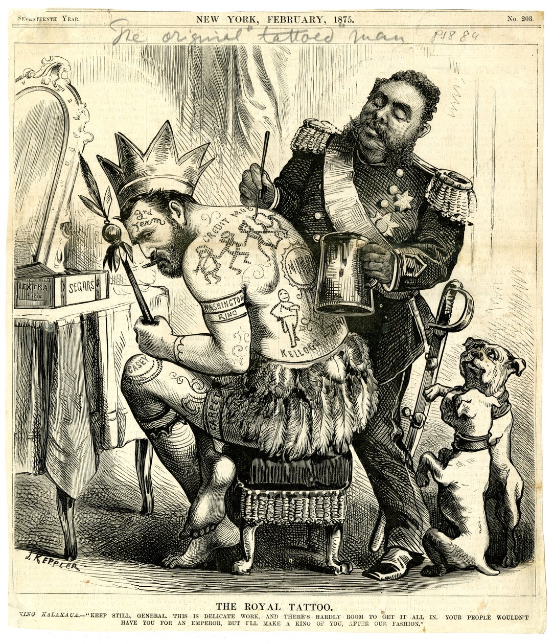 ರಾಯಲ್ ಟ್ಯಾಟೂ, 1875 (ಮರದ ಕೆತ್ತನೆ) ಟರ್ಕ್ by Joseph Keppler