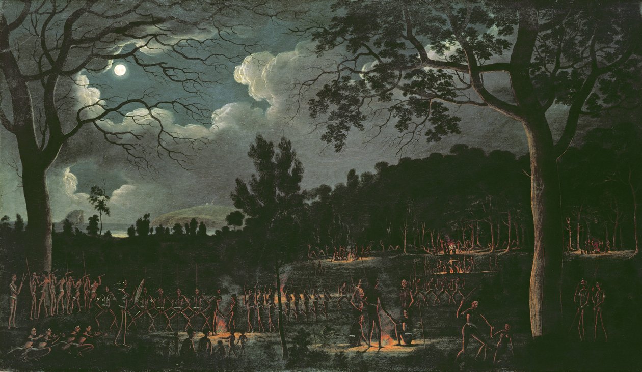 Corroboree, Newcastle'da, c.1818 (tahta) by Joseph Lycett