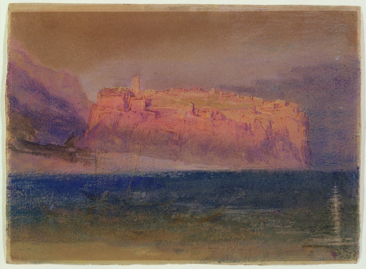 Korsika, (Monako) c.1830-35 (kahverengi kağıt üzerinde wc) by Joseph Mallord William Turner