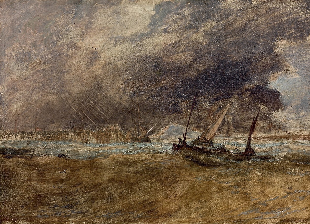 Balıkçı tekneleri ile deniz parçası by Joseph Mallord William Turner