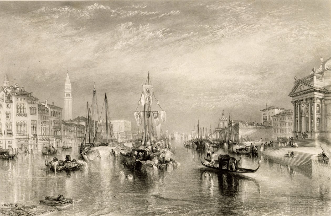 Büyük Kanal, Venedik, William Miller (1796-1882) 1838-52 tarafından oyulmuş by Joseph Mallord William Turner