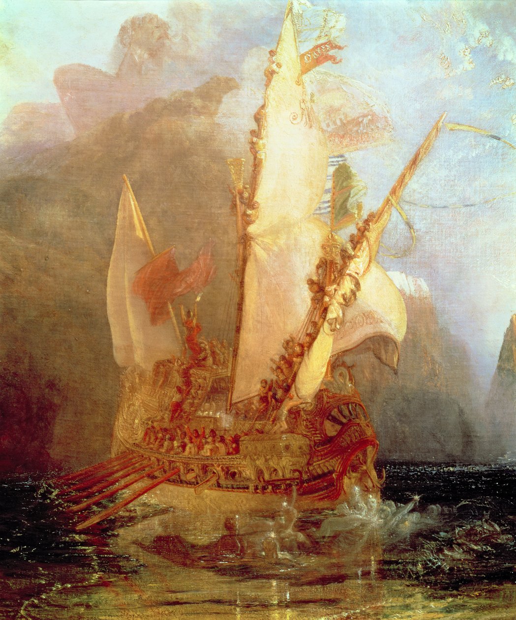 Ulysses Deriding Polyphemus, gemi detayı, 1829 (889 detayı) by Joseph Mallord William Turner