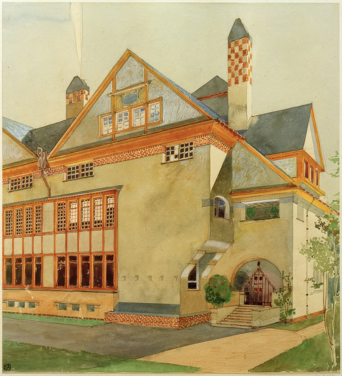 Stade yarı müstakil ev için çalışma by Joseph Maria Olbrich