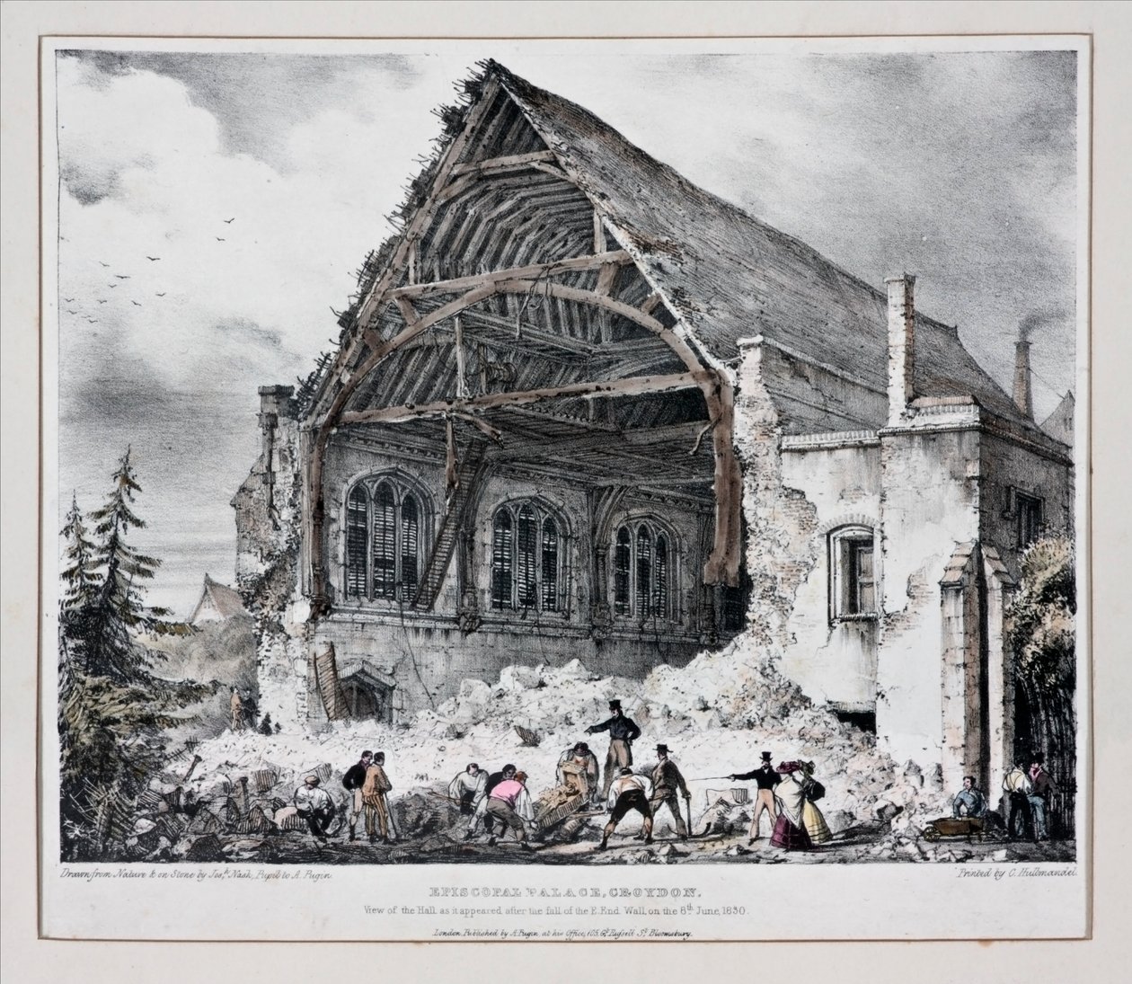 Episcopal Palace, Croydon, c.1830 (print) by Joseph Nash