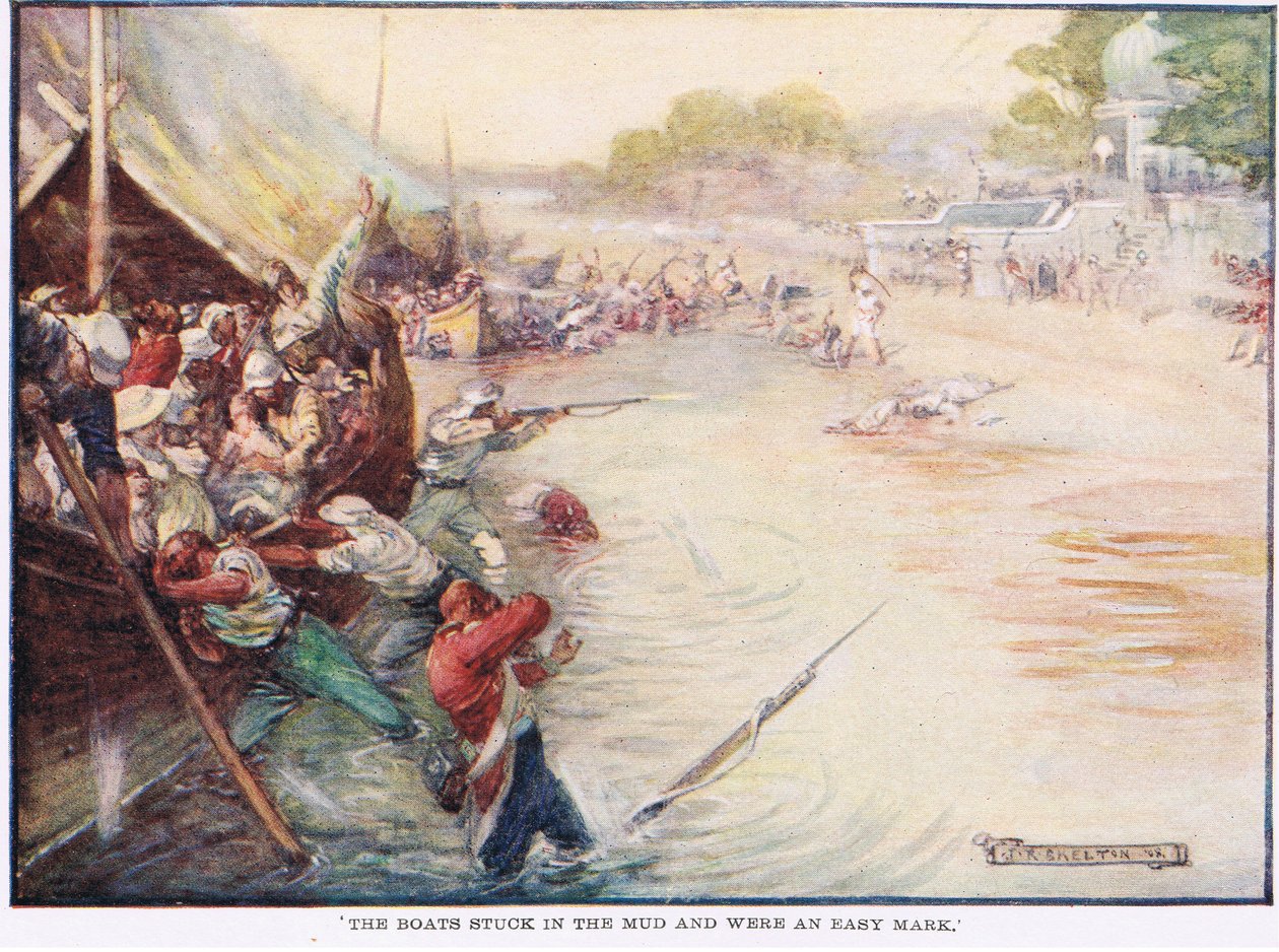 Tekneler çamura saplandı ve kolay bir işaretti by Joseph Ratcliffe Skelton