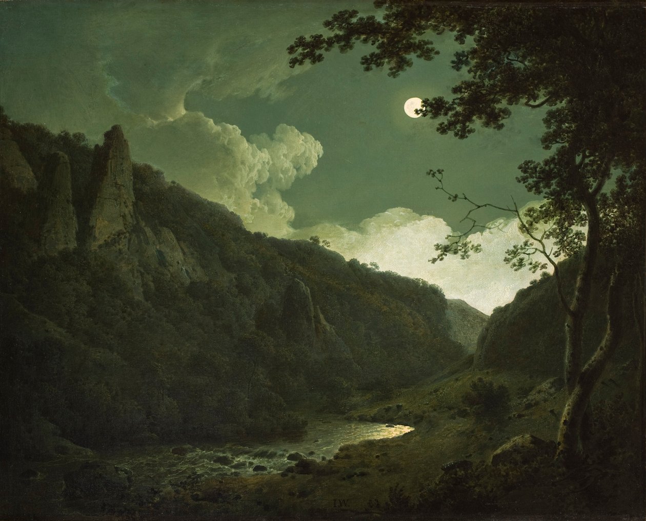 Dovedale by Moonlight, c.1784-85 by Joseph Wright of Derby