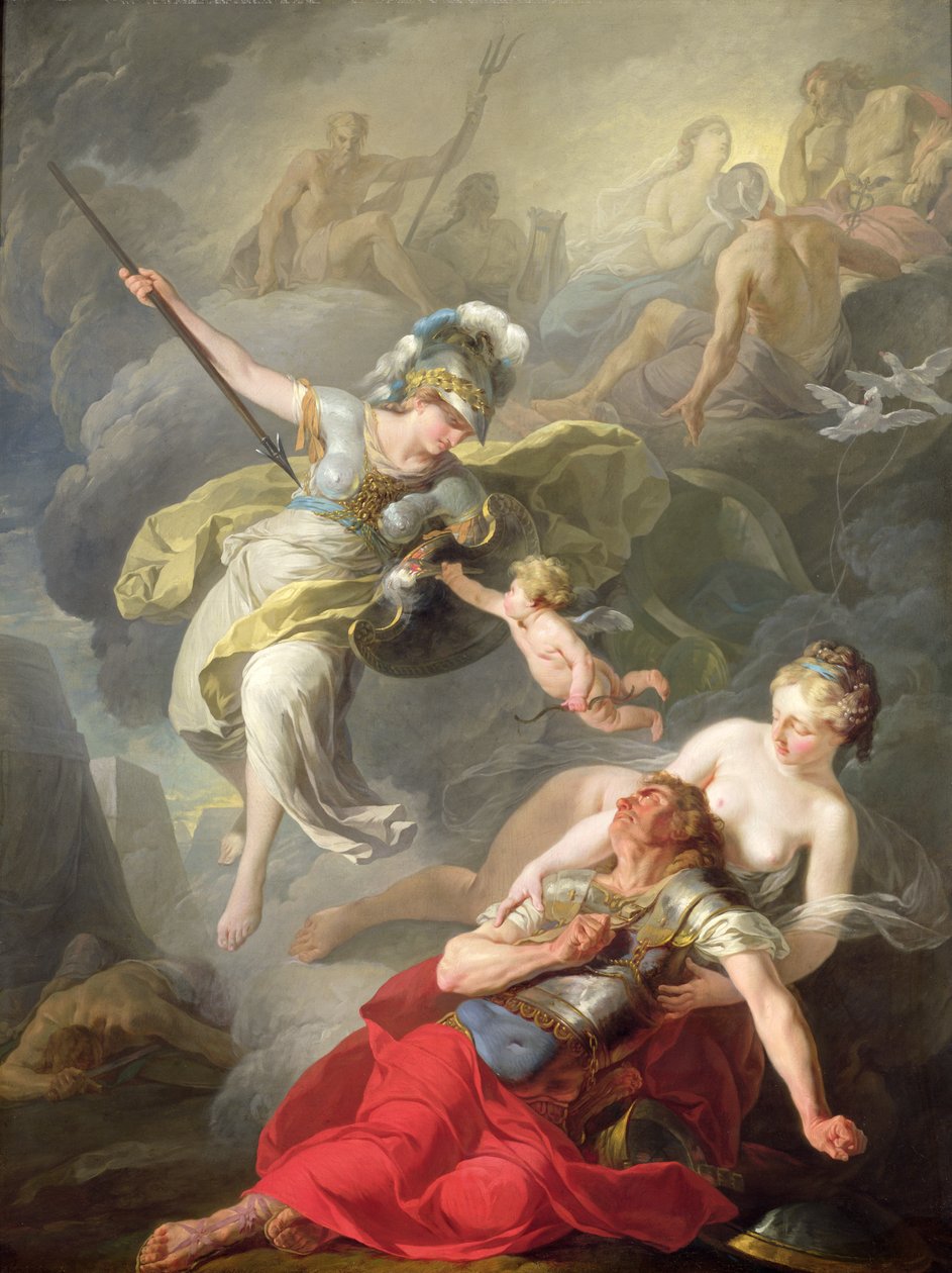 Minerva ve Mars Arasındaki Savaş, 1771 by Joseph Benoît Suvée