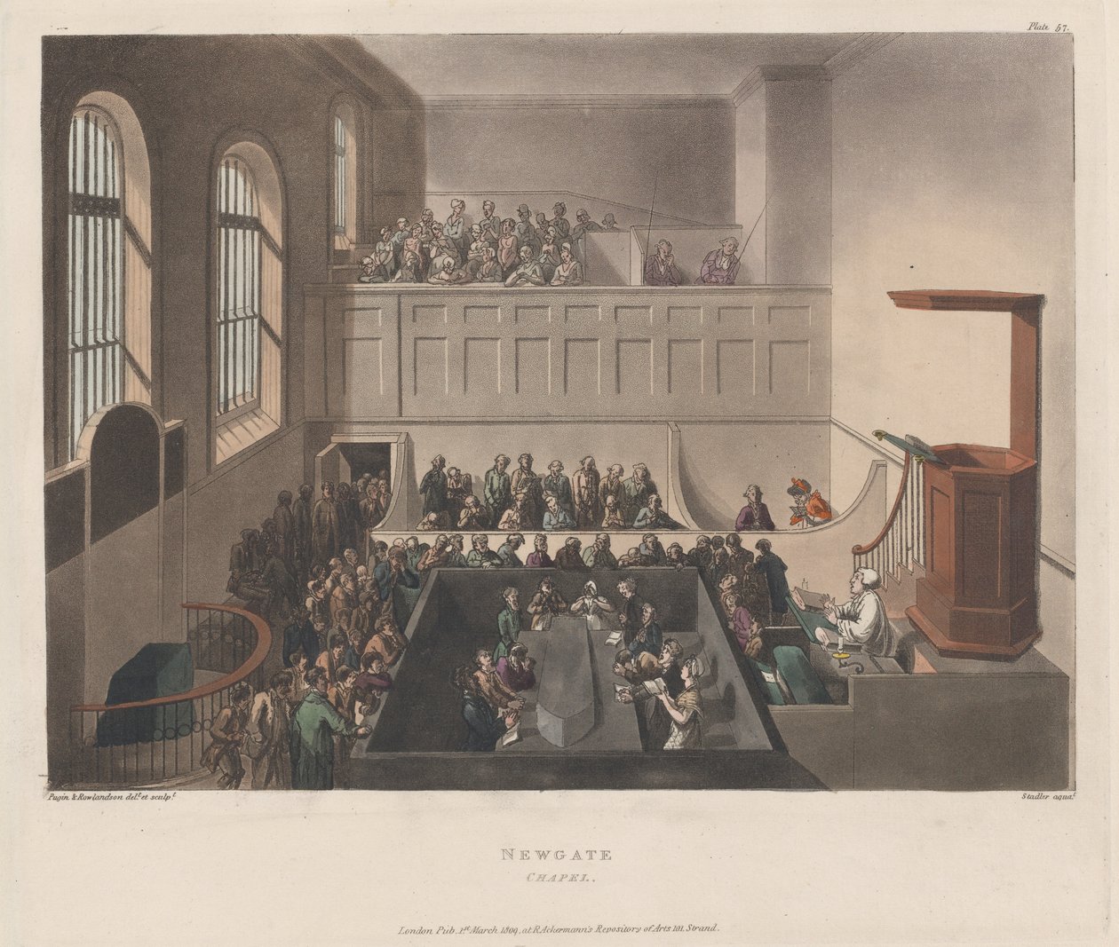 Newgate Şapeli, 1809., 1809. by Joseph Constantine Stadler