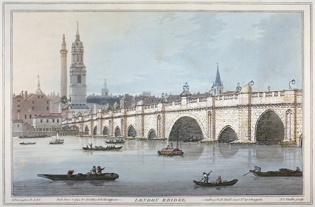 Eski Londra Köprüsü, 1795 by Joseph Constantine Stadler