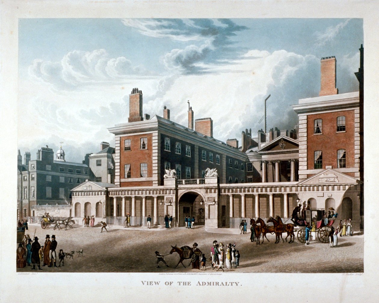 Amirallik, Whitehall, Westminster, Londra, 1818 by Joseph Constantine Stadler