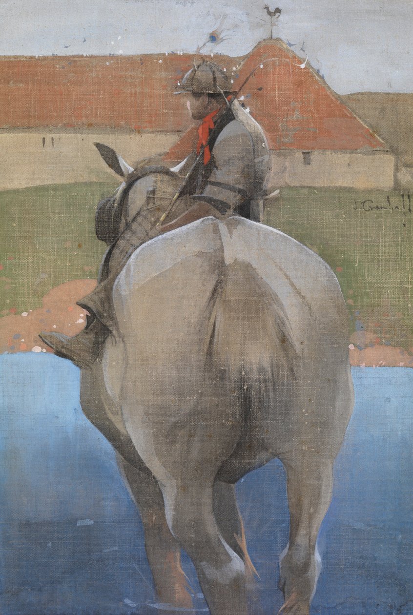 Çiftçinin Çocuğu (keten üzerine guaj) by Joseph Crawhall