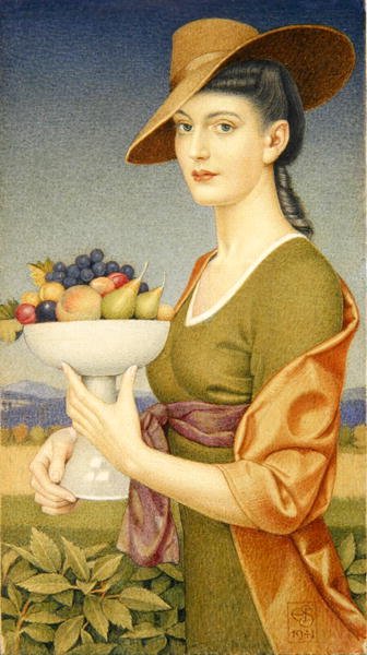 bir tabak meyve by Joseph Edward Southall