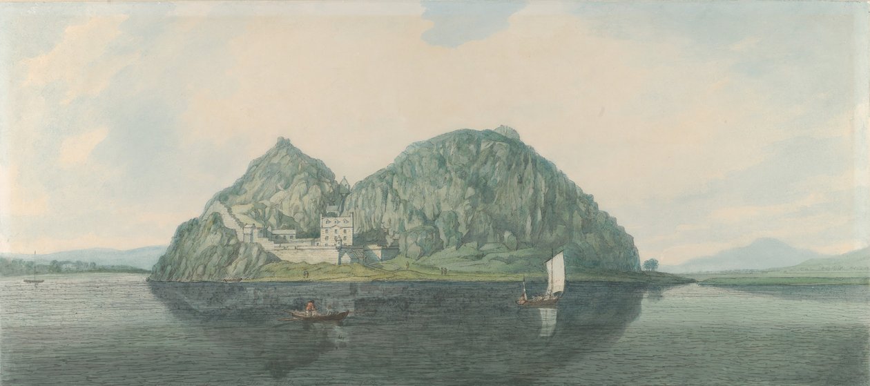 Güneyden Dumbarton Kayası, 1788. by Joseph Farington