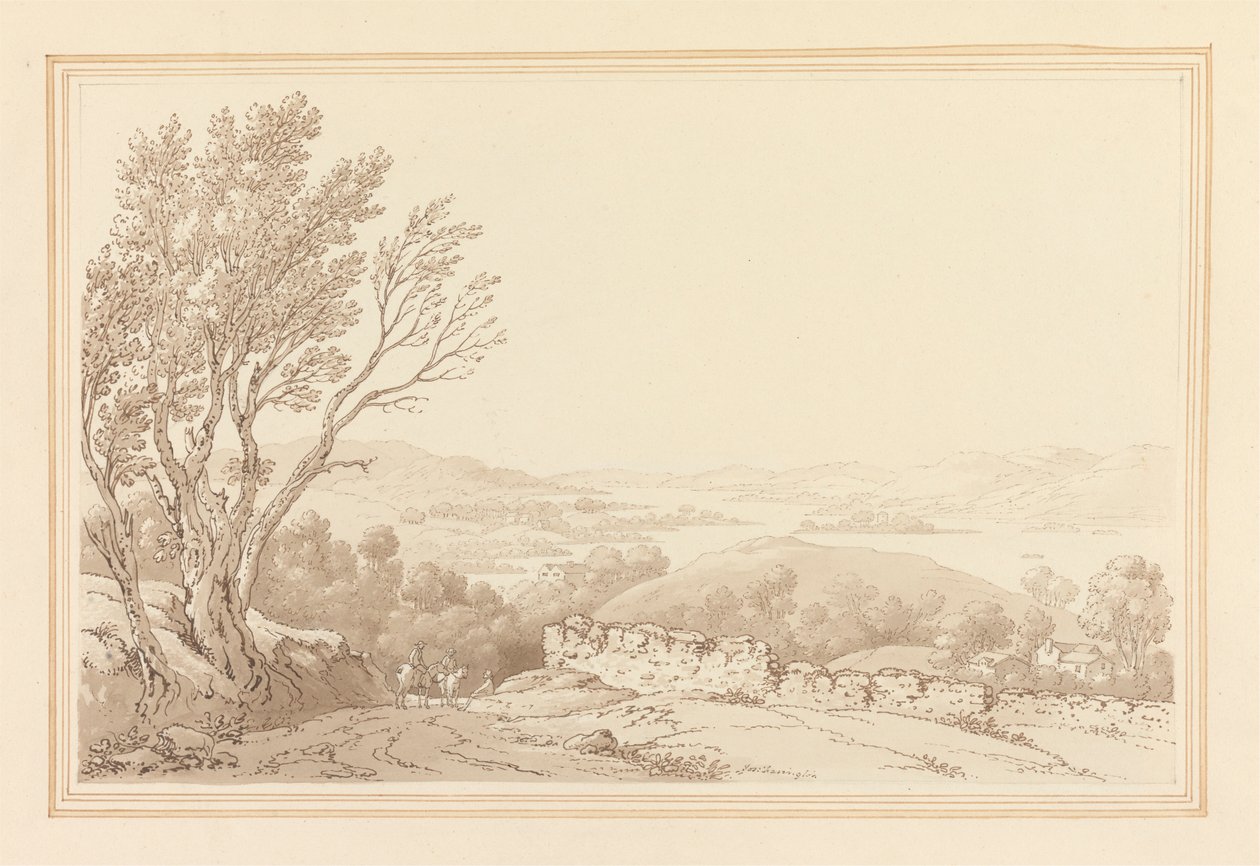 Barig'in yukarısından Windermere'e bakış by Joseph Farington