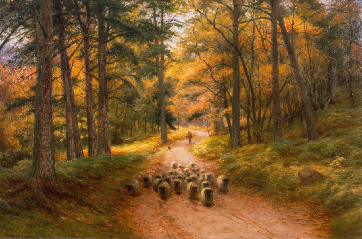 Homewards (tuval üzerine yağlı boya) by Joseph Farquharson