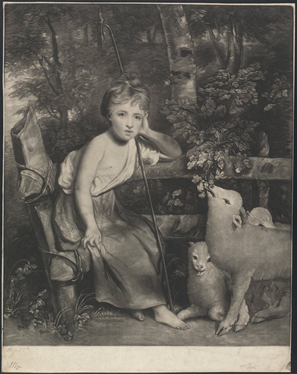 Bayan Mary Palmer "Genç Çoban" olarak by Joseph Grozer