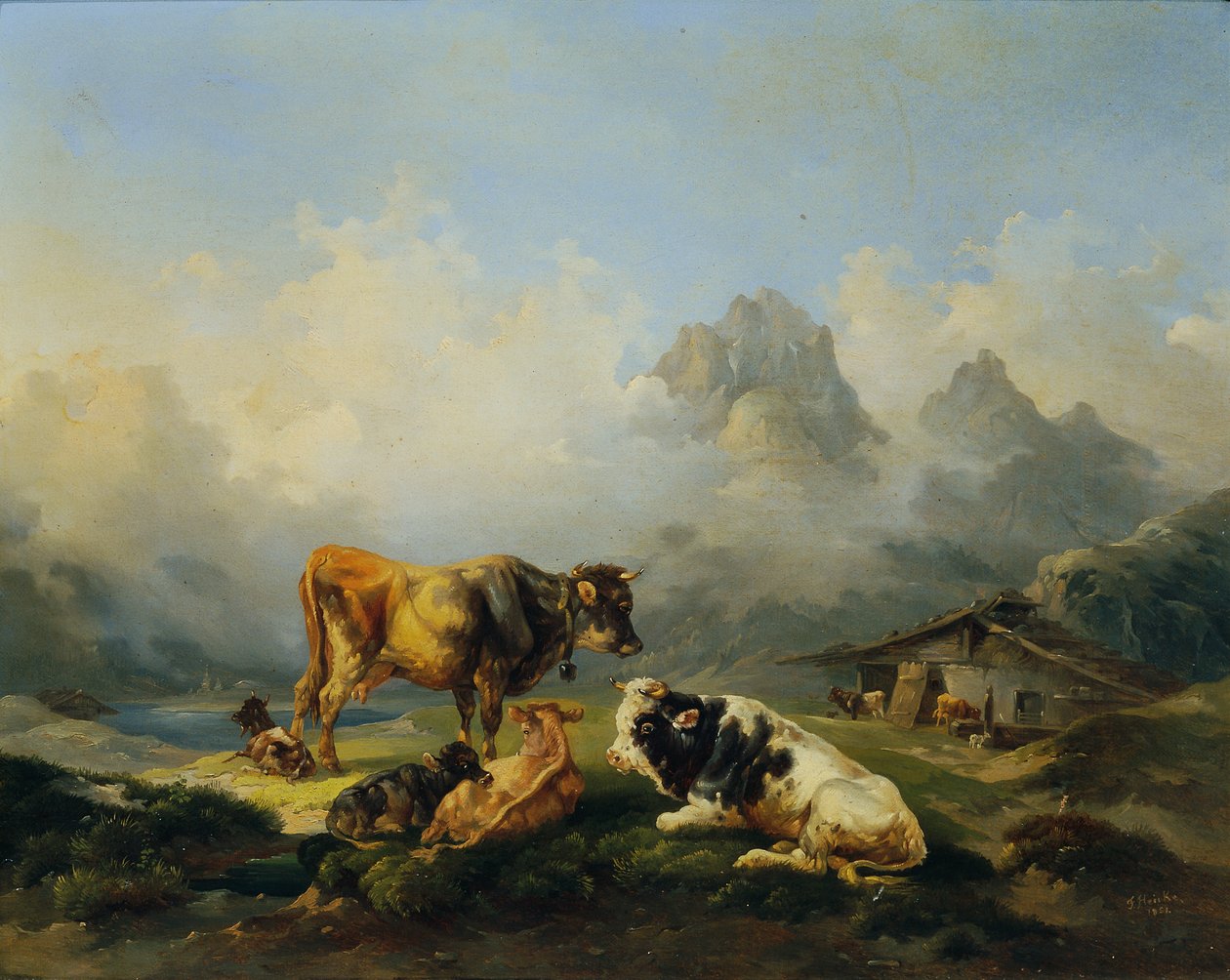sığır ile Alm by Joseph Heicke
