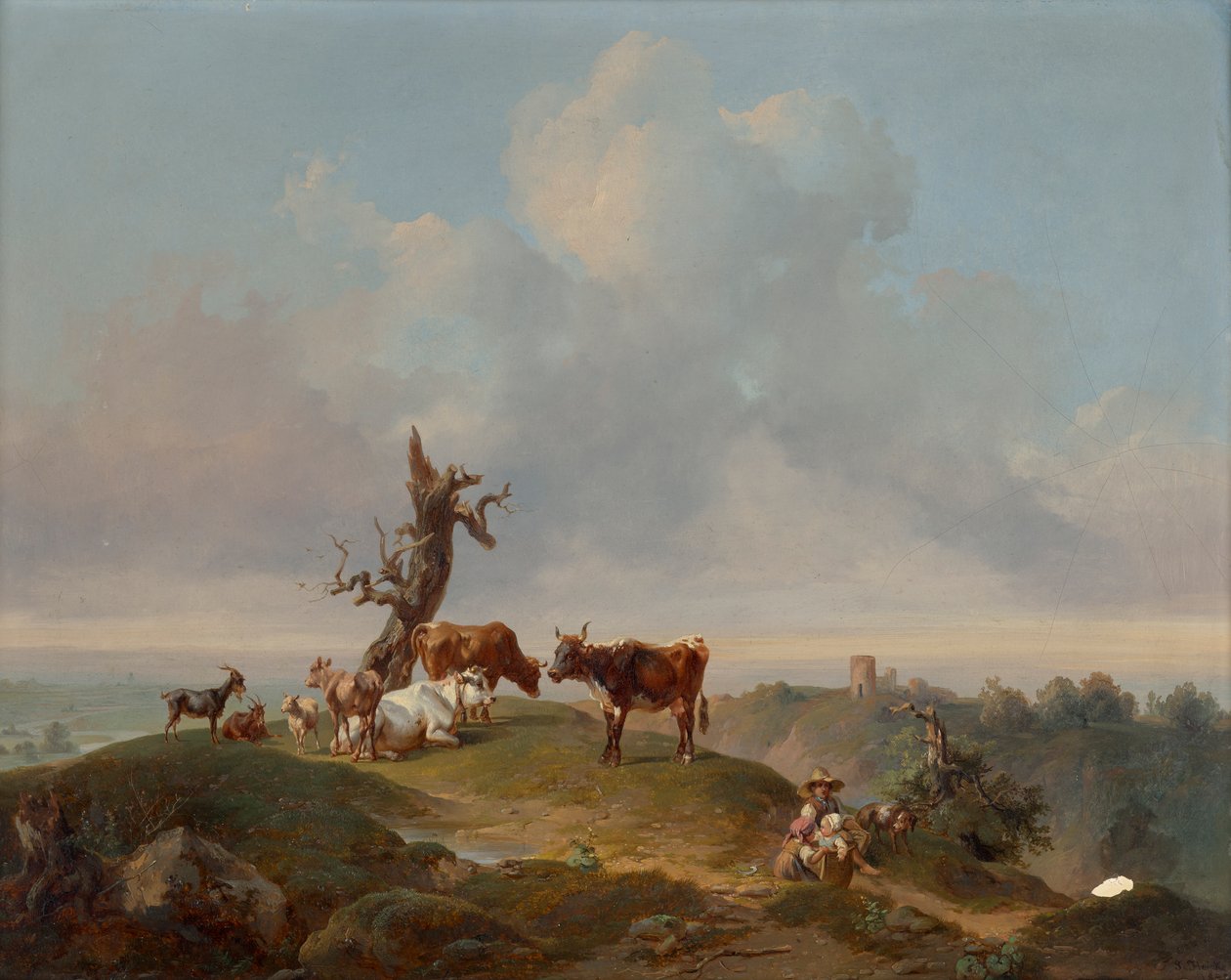 Meradaki inekler ve keçiler by Joseph Heicke
