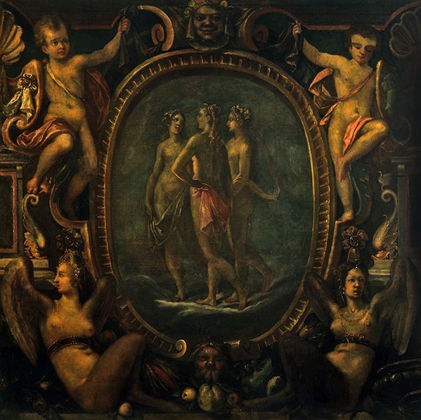 Üç Güzeller (tuval üzerine yağlı boya) by Joseph Heintz
