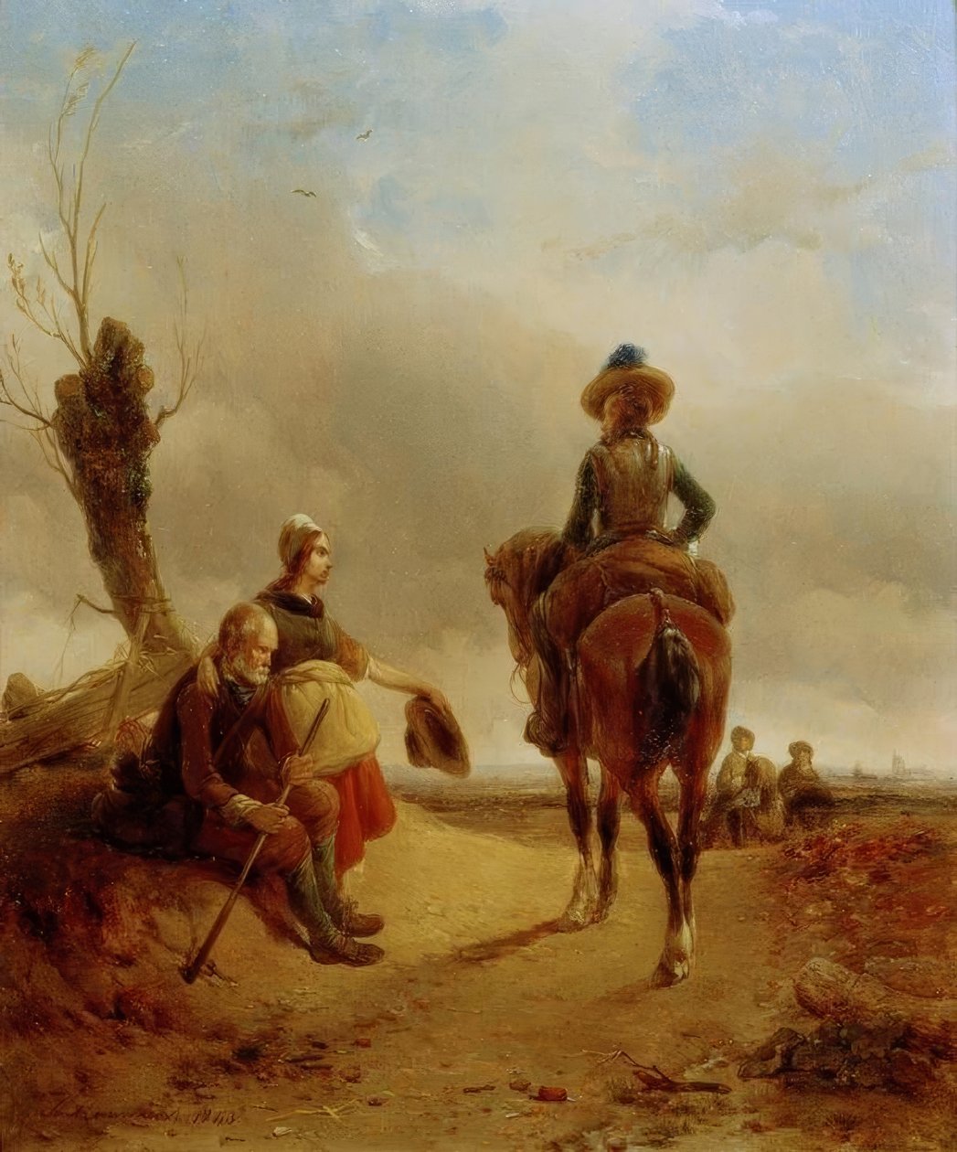 Barok bir binicilik sahnesi ile manzara by Joseph Jodocus Moerenhout
