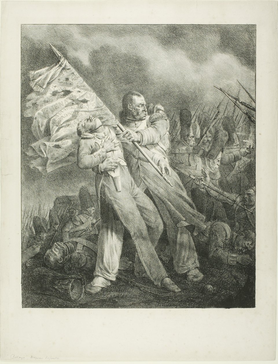 Yaralı Standart Taşıyıcı by Joseph Louis Hippolyte Bellange