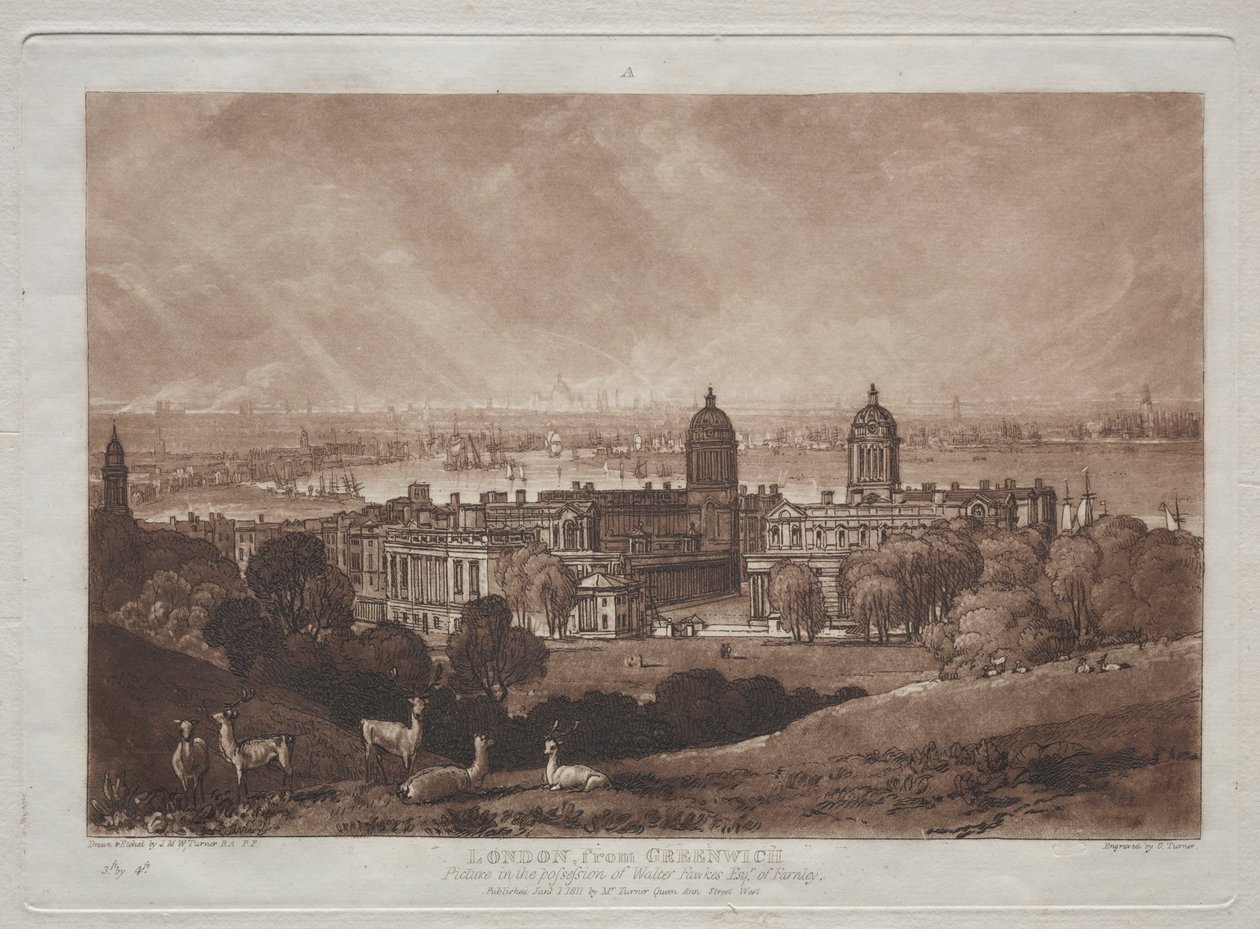 Greenwich konumundan Londra by Joseph Mallord William Turner