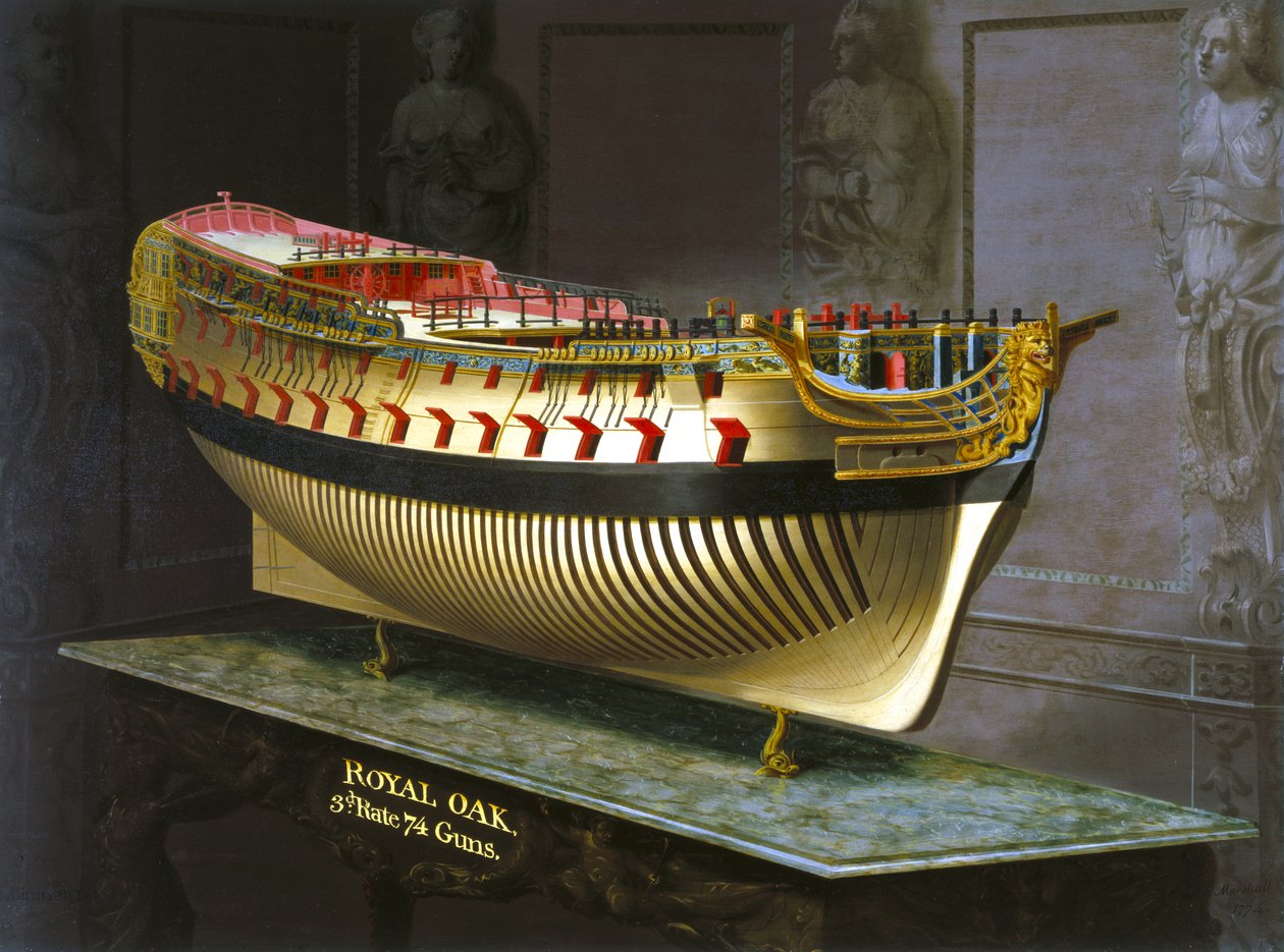 HMS Kraliyet Meşe, 1773-75 by Joseph Marshall