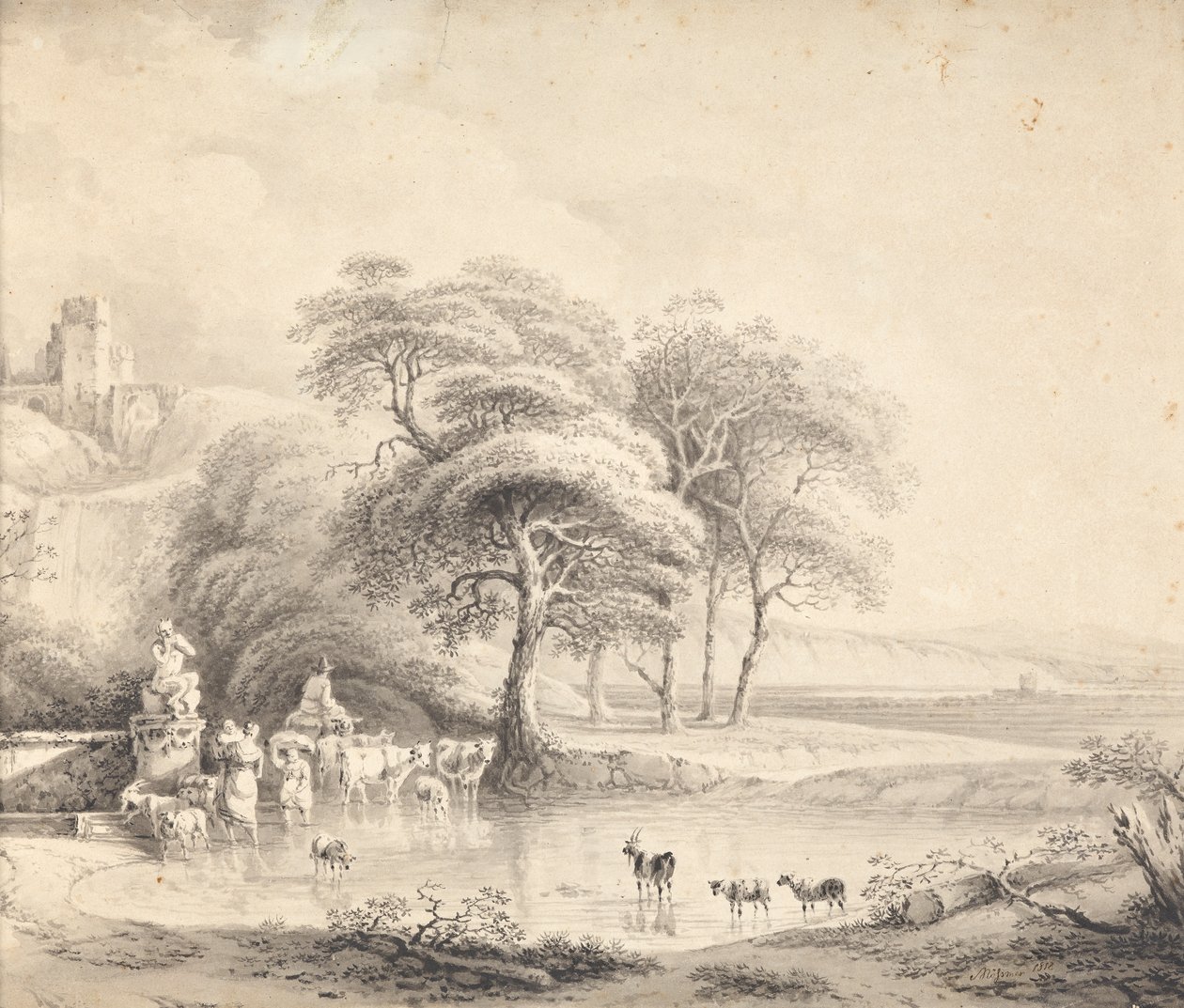 Bir ford ile manzara by Joseph Mössmer