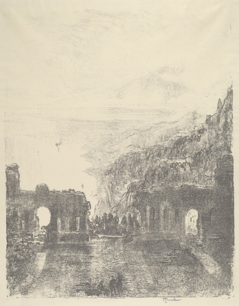 Aetna Üzeri Taormina, 1913. by Joseph Pennell