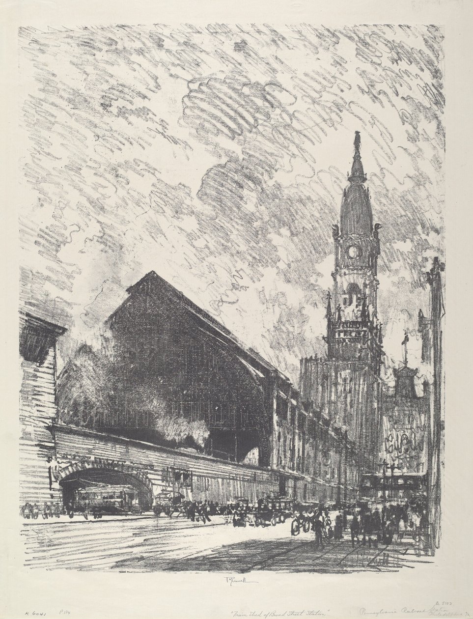 Broad St. İstasyonu, 1912. by Joseph Pennell