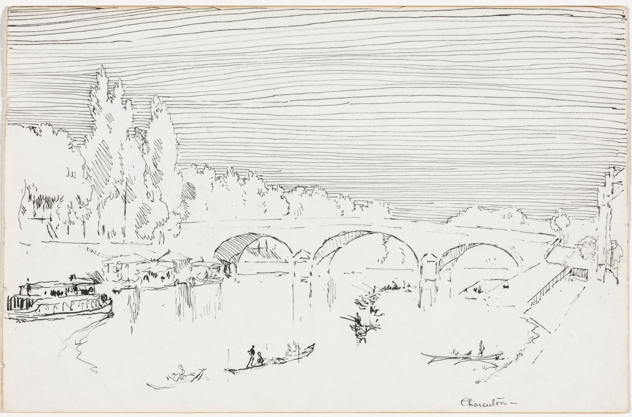 Charenton-le-Pont, yaklaşık 1893. by Joseph Pennell